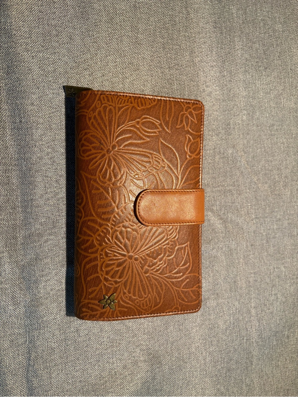 Anuschka Butterfly Brown Leather Wallet Clutch